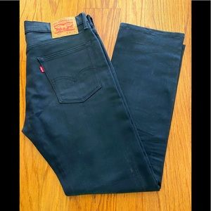 Men’s Black Levi 513 Slim Straight Black Pants W33